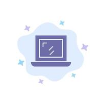 Web Design Laptop Blue Icon on Abstract Cloud Background vector