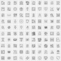 100 iconos de negocios para web y material impreso vector