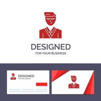 Creative Business Card and Logo template Man User Manager Student Vector Illustration