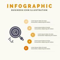 Content Copyright Find Owner Property Solid Icon Infographics 5 Steps Presentation Background vector