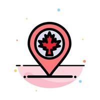 ubicación del mapa plantilla de icono de color plano abstracto de hoja de canadá vector