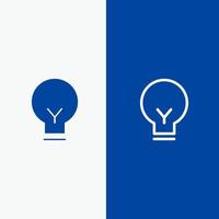 Light Bulb Basic Ui Line and Glyph Solid icon Blue banner Line and Glyph Solid icon Blue banner vector