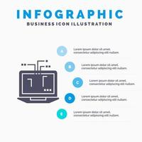 Computer Network Laptop Hardware Infographics Presentation Template 5 Steps Presentation vector