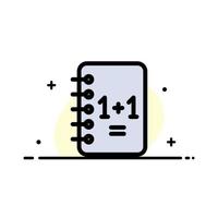 educación cuaderno bloc de notas 11 negocio línea plana lleno icono vector banner plantilla