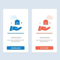 Building Build Construction  Blue and Red Download and Buy Now web Widget Card Template vector