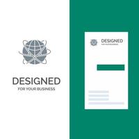 Globe Business Data Global Internet Resources World Grey Logo Design and Business Card Template vector