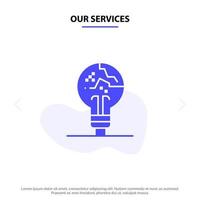 Our Services Concept Copycat Fail Fake Idea Solid Glyph Icon Web card Template vector