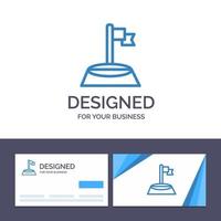 Creative Business Card and Logo template Corner Flag Golf Sport Vector Illustration