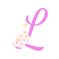 alfabeto de San Valentín, 14 de febrero, diseño de letras florales png