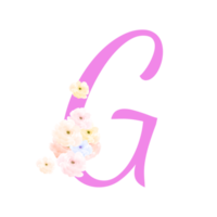 valentine alfabet, 14 februari, blommig brev design png
