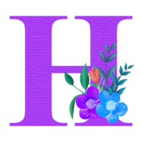 Blumenalphabet-Clipart, botanisches Buchstaben-Clipart-Design png