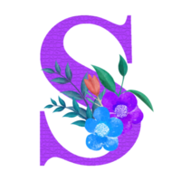 clipart floral del alfabeto, diseño de imágenes prediseñadas de letras botánicas png