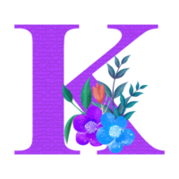 Floral Alphabet Clipart, Botanical Letter Clipart Design png