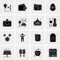 16 iconos de negocios universales vector ilustración de icono creativo para usar en proyectos relacionados con la web y dispositivos móviles