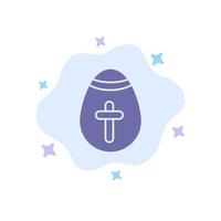 Easter Egg Egg Holiday Holidays Blue Icon on Abstract Cloud Background vector