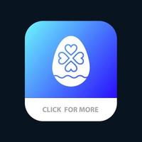 Egg Love Heart Easter Mobile App Button Android and IOS Glyph Version vector