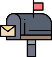 Mail Box Message Email  Flat Color Icon Vector icon banner Template