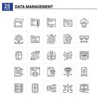 25 conjunto de iconos de gestión de datos antecedentes vectoriales vector