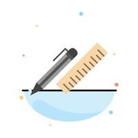 Pen Desk Organizer Pencil Ruler Supplies Abstract Flat Color Icon Template vector