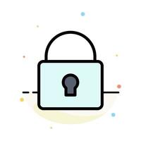 Lock Security Locked Login Abstract Flat Color Icon Template vector