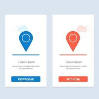 Location Marker Pin  Blue and Red Download and Buy Now web Widget Card Template vector