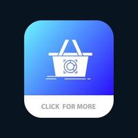 Cart Add To Cart Basket Shopping Mobile App Button Android and IOS Glyph Version vector