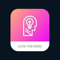 Business Head Idea Mind Think Mobile App Button Android and IOS Line Version vector