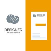 Coconut Food Grey Logo Design and Business Card Template vector