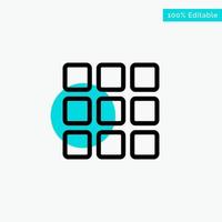 Web Grid Shape Squares turquoise highlight circle point Vector icon