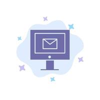 Computer Mail Chat Service Blue Icon on Abstract Cloud Background vector