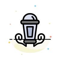 Light Night Lamp Lantern Abstract Flat Color Icon Template vector