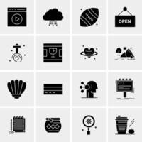 16 iconos de negocios universales vector ilustración de icono creativo para usar en proyectos relacionados con la web y dispositivos móviles