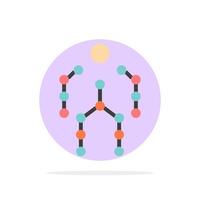 Action Bones Capture Human Motion Abstract Circle Background Flat color Icon vector
