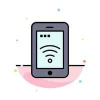 Mobile Sign Service Wifi Abstract Flat Color Icon Template vector