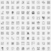 100 iconos de negocios para web y material impreso vector