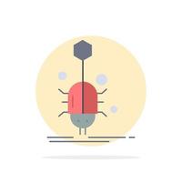 Bug insect spider virus web Flat Color Icon Vector