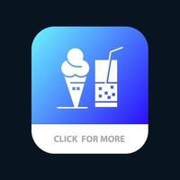 Drink Ice Cream Summer Juice Mobile App Icon Design vector