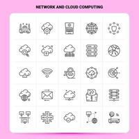 OutLine 25 Network And Cloud Computing Icon set Vector Line Style Design Black Icons Set Linear pictogram pack Web and Mobile Business ideas design Vector Illustration