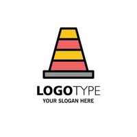 Cone Construction Tool Business Logo Template Flat Color vector