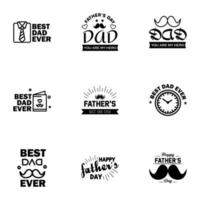 Happy fathers day 9 Black Lettering happy fathers day Editable Vector Design Elements