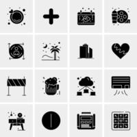 16 iconos de negocios universales vector ilustración de icono creativo para usar en proyectos relacionados con la web y dispositivos móviles