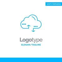 Cloud Computing Link Data Blue Business Logo Template vector