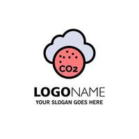 Air Carbone Dioxide Co2 Pollution Business Logo Template Flat Color vector