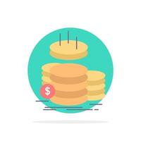 monedas finanzas oro ingresos ahorros color plano icono vector