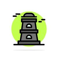 Observatory Tower Watchtower Abstract Circle Background Flat color Icon vector