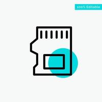 SD Card SD Storage Data turquoise highlight circle point Vector icon