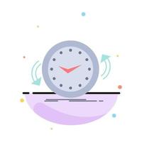 reloj de respaldo en el sentido de las agujas del reloj en contra del tiempo vector de icono de color plano