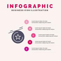 Star Medal Infographics Presentation Template 5 Steps Presentation vector