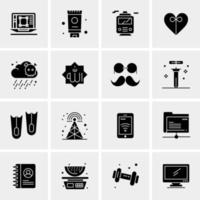 16 iconos de negocios universales vector ilustración de icono creativo para usar en proyectos relacionados con la web y dispositivos móviles