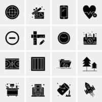 16 iconos de negocios universales vector ilustración de icono creativo para usar en proyectos relacionados con la web y dispositivos móviles